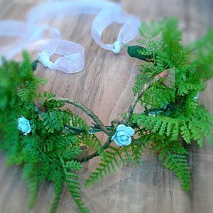 Boho Floral Wedding Flower Crown Bridesmaid Bridal Tiara Elven Fairy